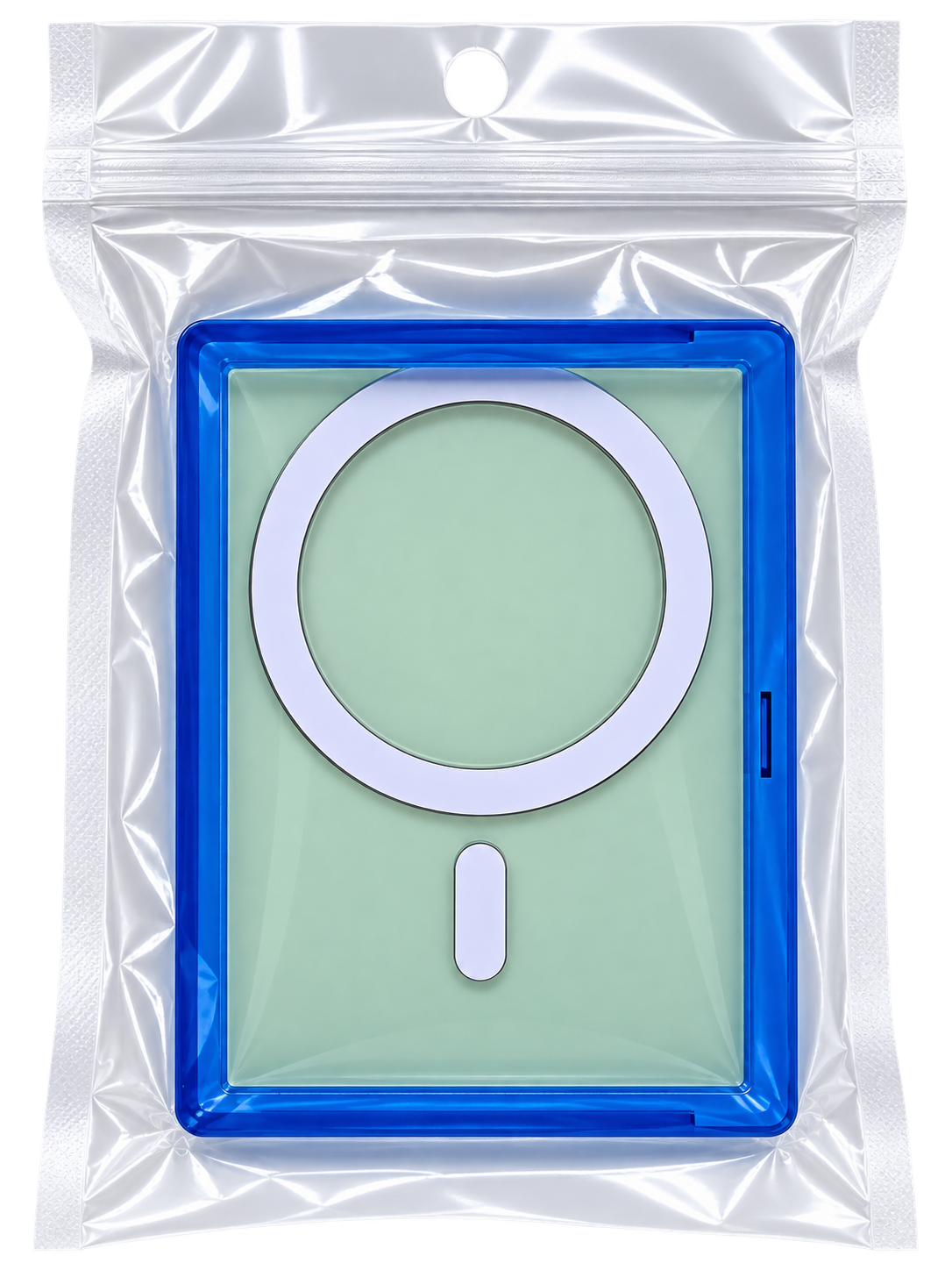 BLUEGlossy Blue Frame in Clear Hangable Pouch.png
