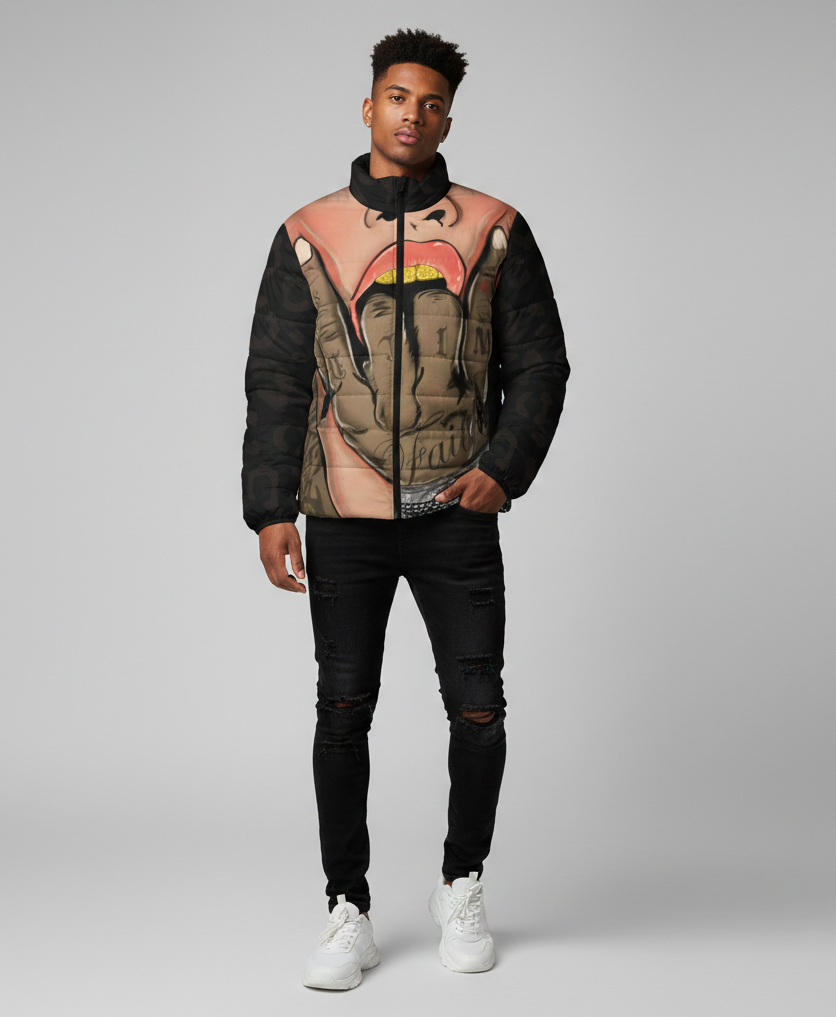 Bacio Kiss Culture Unisex Puffer Jacket Custom