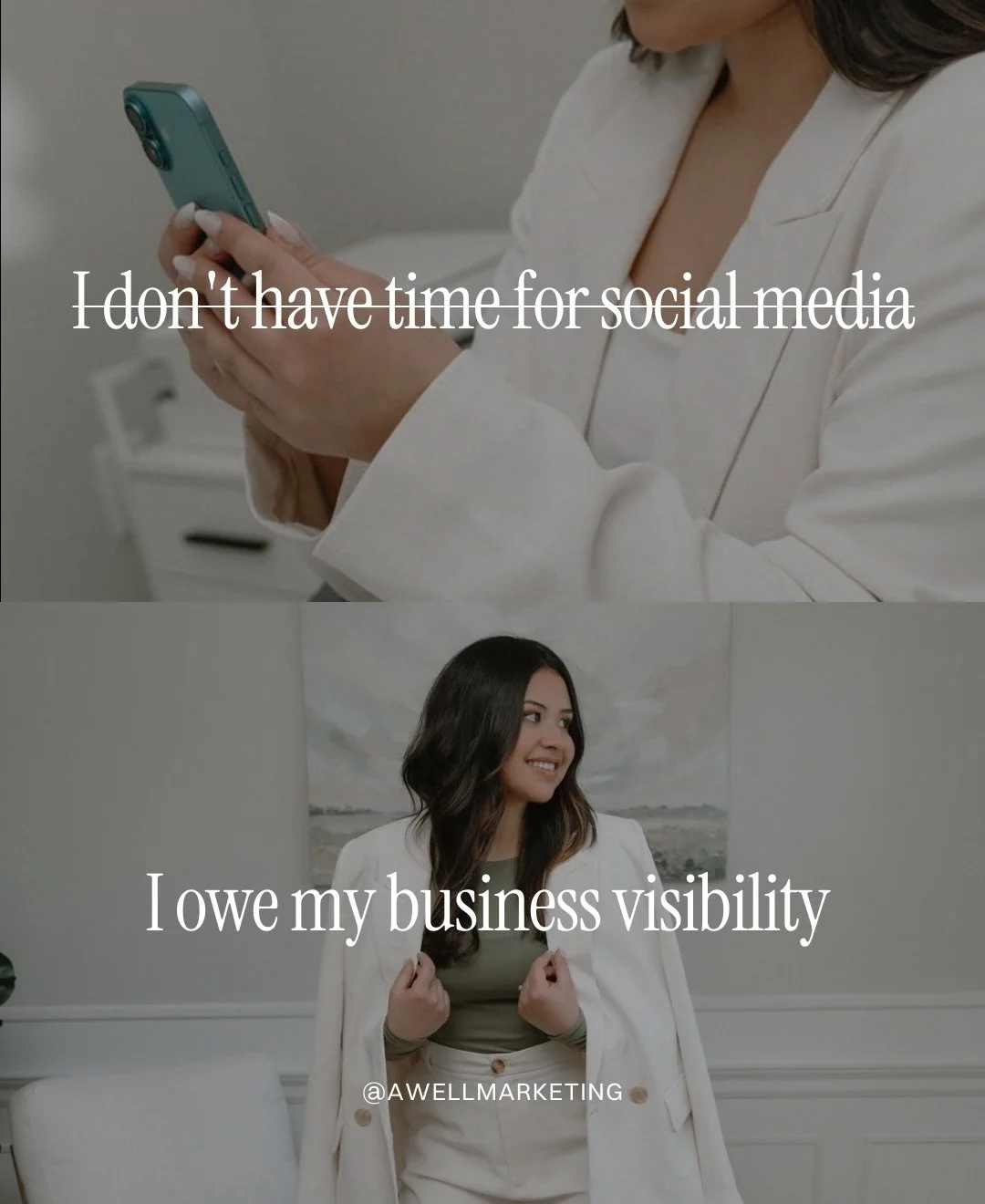 That voice telling you that you don&rsquo;t need social media right now...isn&rsquo;t logic, it&rsquo;s overload.

Visibility is part of running a healthy business and our team is here to help make it manageable. 👏🏼

Book your complimentary consult