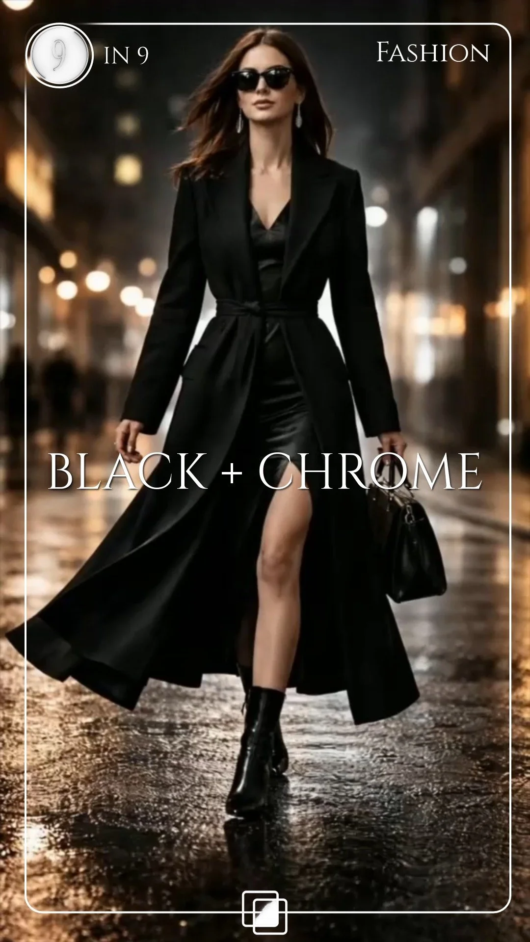 IN 9+ — BLACK + CHROME — CITY SILHOUETTE