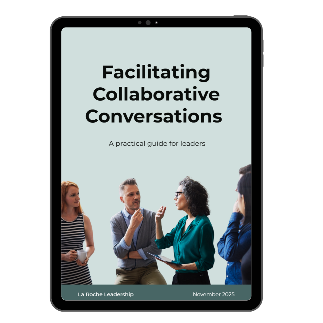 Image of the Facilitating Collaborative Conversations Guide being viewed on a tablet.