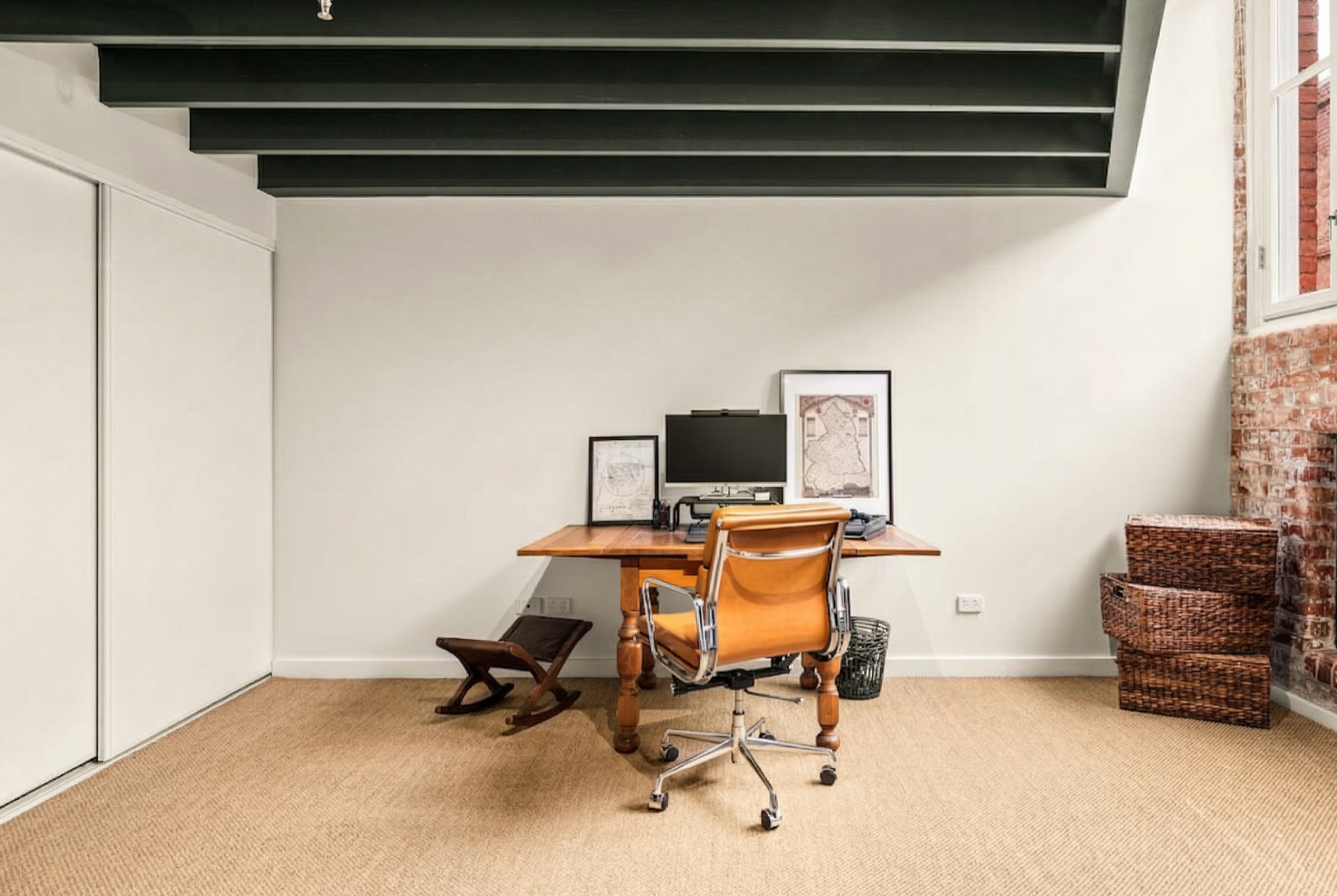 Sisal installed in a modern home office under a desk
