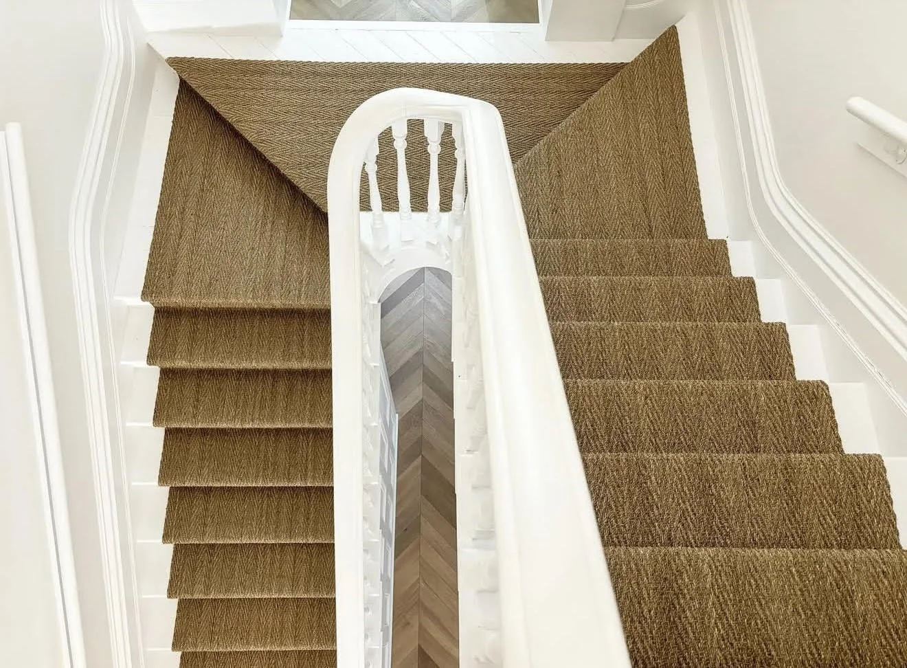 Herringbone Seagrass natural fibre runner in Davaar House