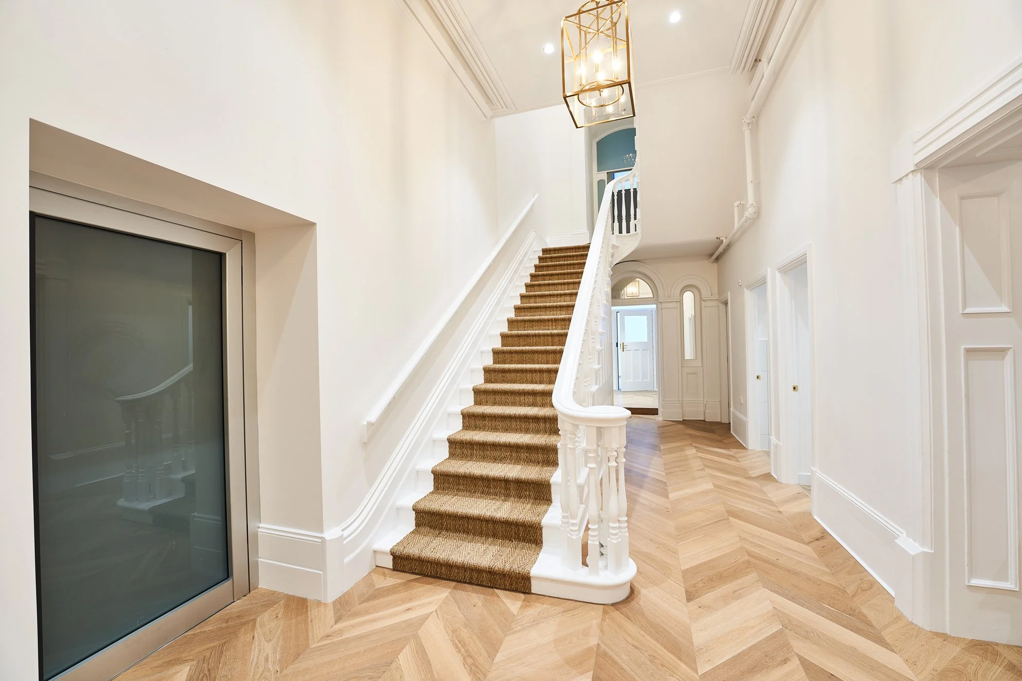 Herringbone Seagrass natural flooring Staircase runner