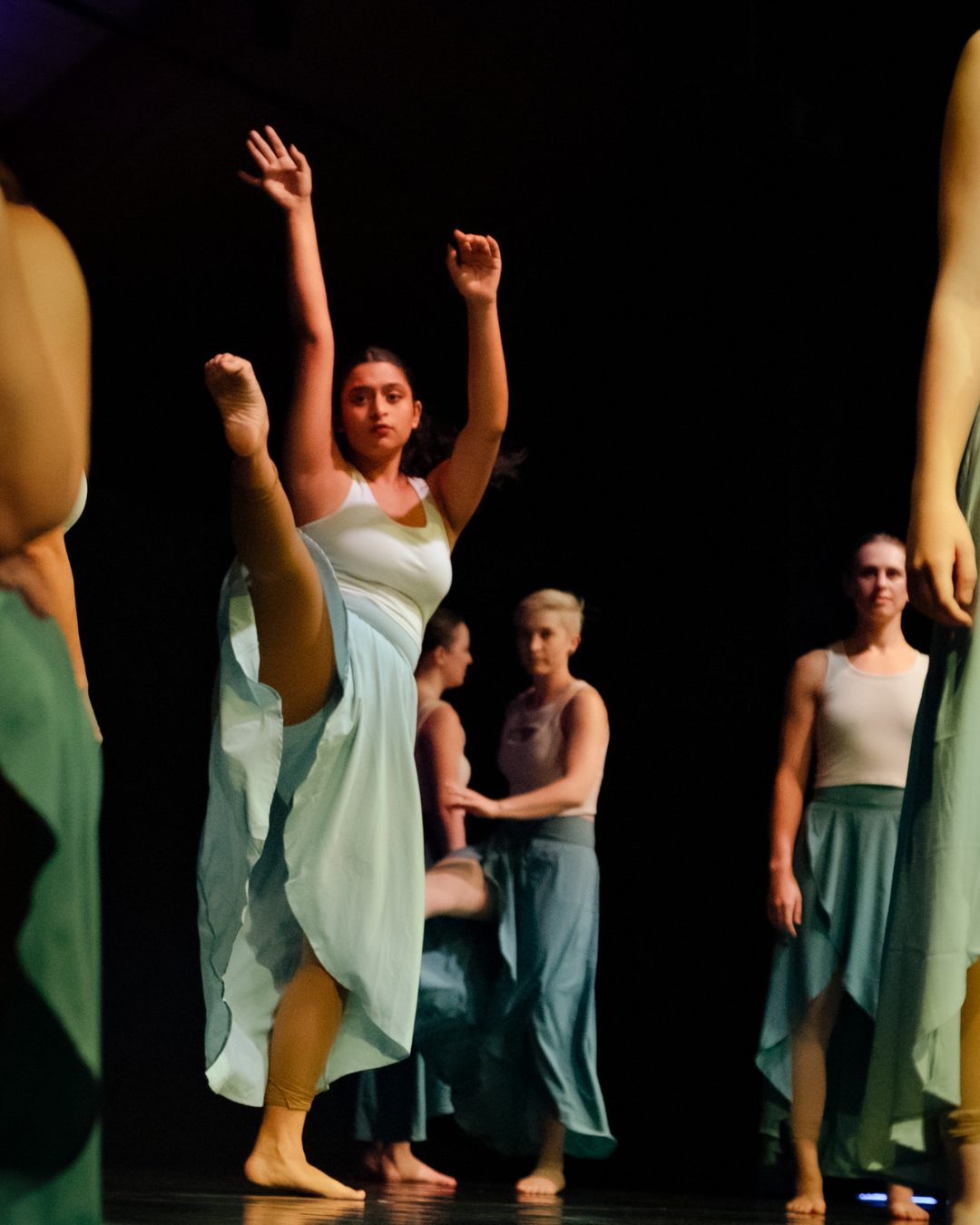 CONTEMPORARY- A fusion of styles focusing on fluid movement, expression, and floor work.