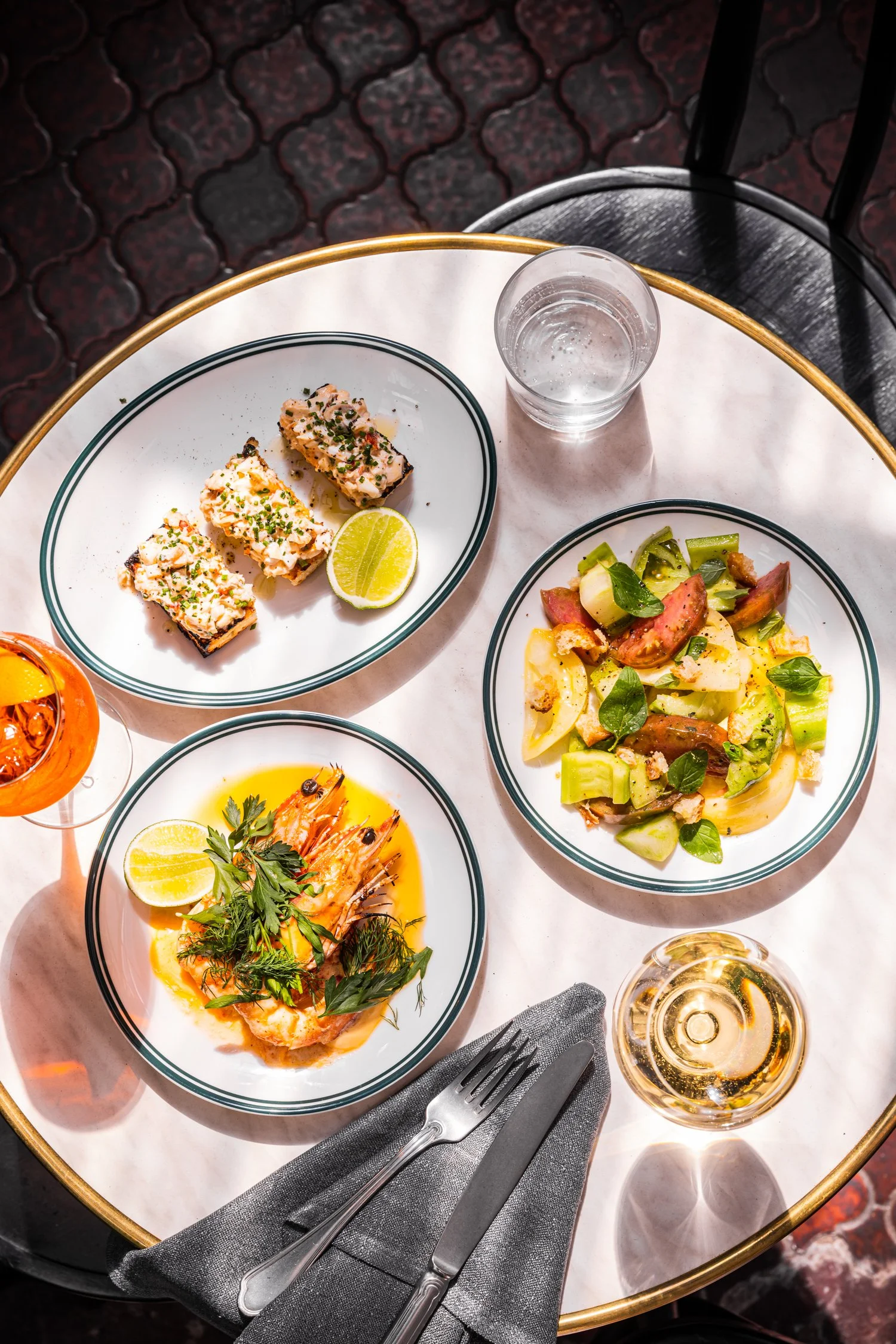 A shared Menu of food ready to be served to an Engagement Party