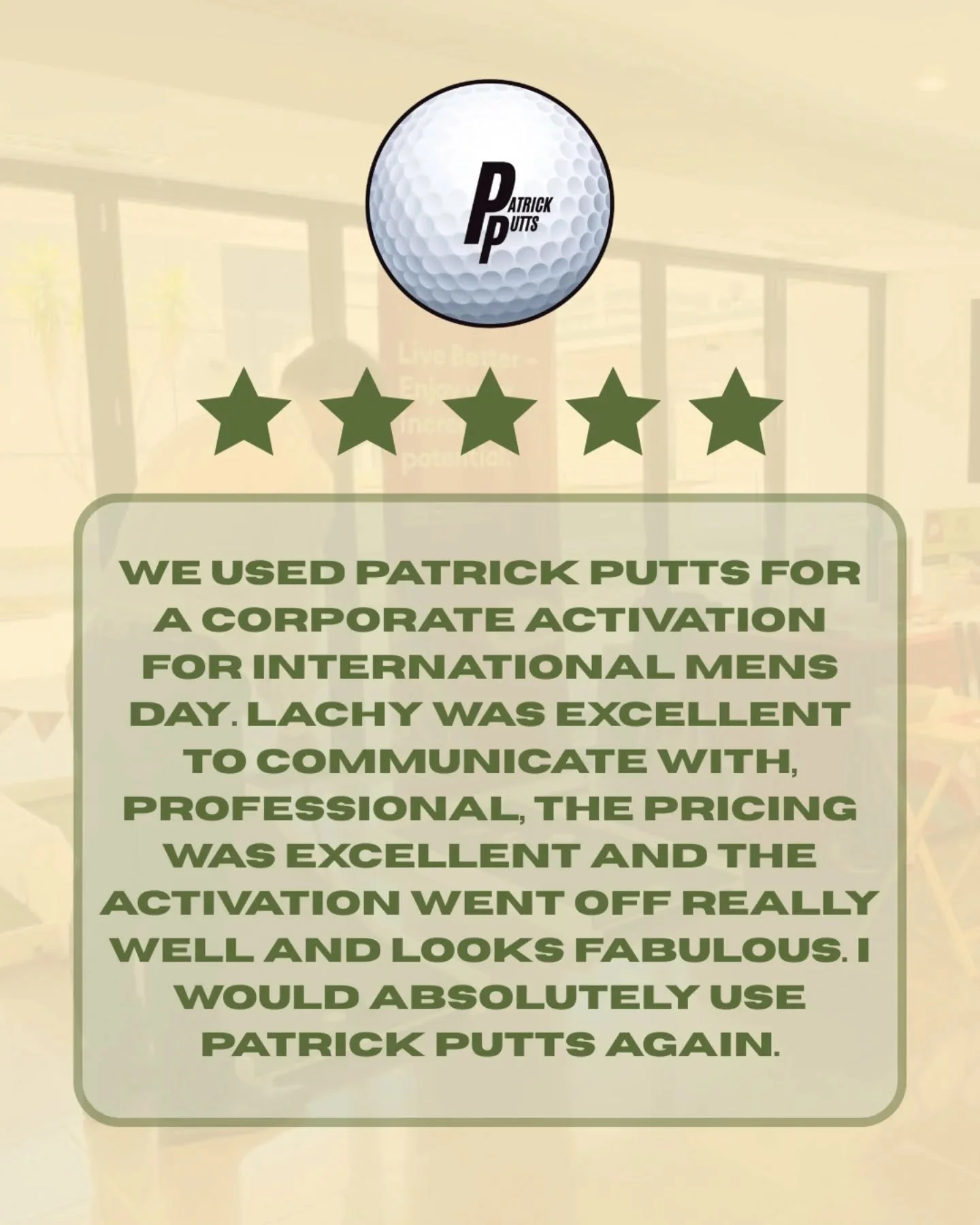 We're very appreciative of such a great review. Looking forward to delivering more events to come!