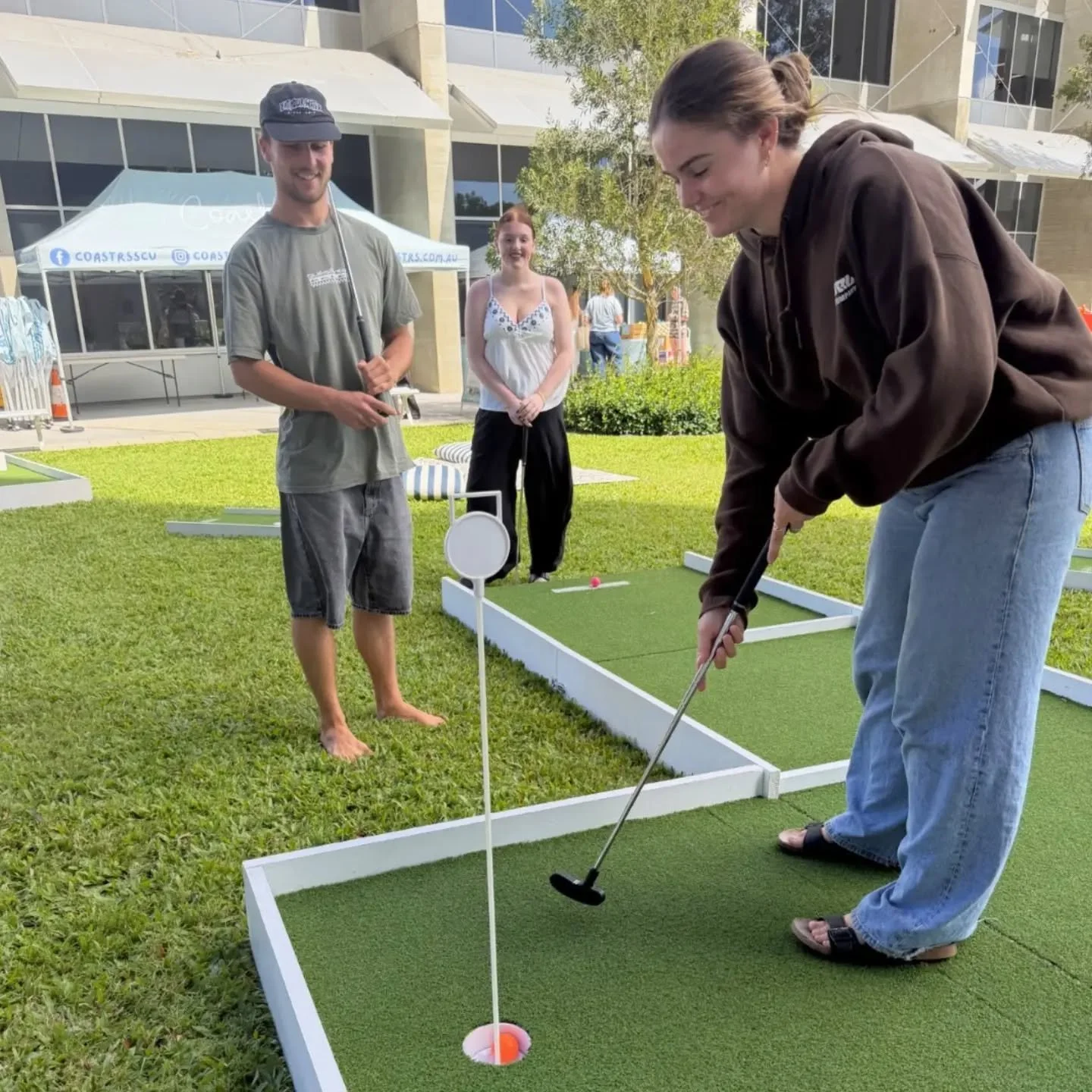 All smiles on the course last week at Southern Cross University