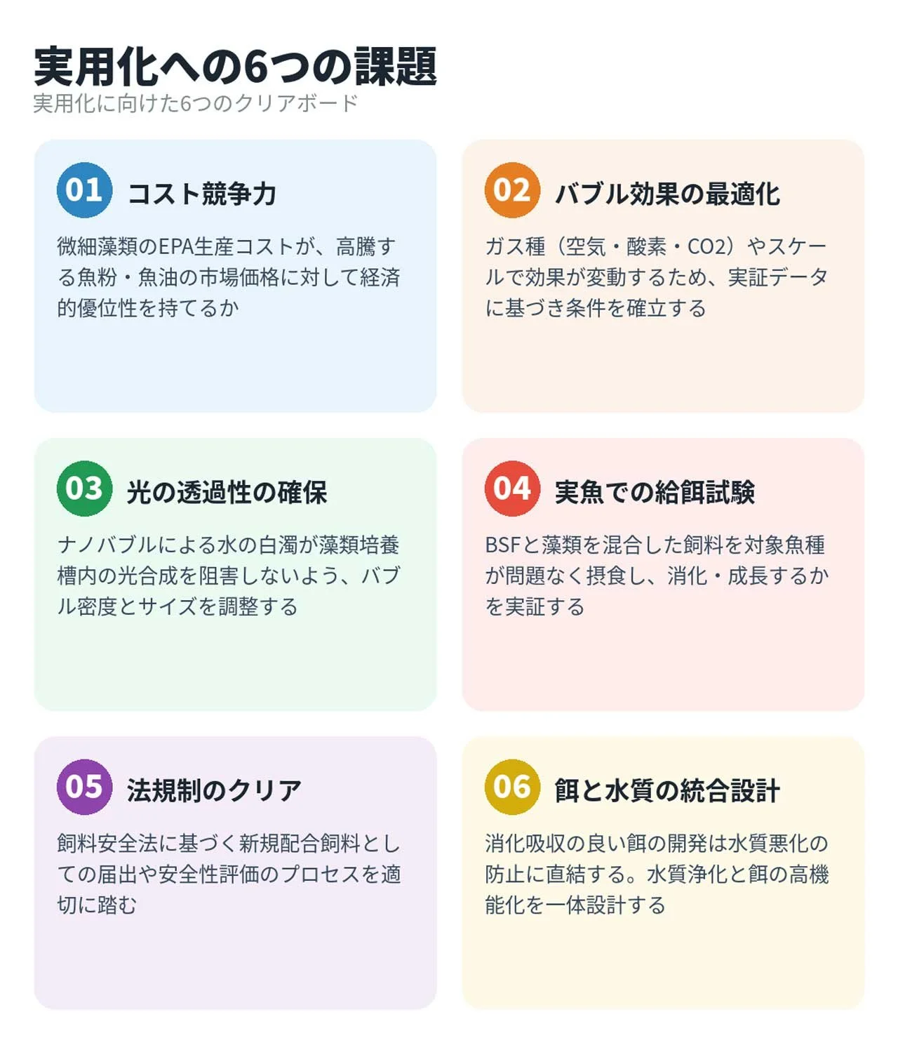 実用化への6つの課題