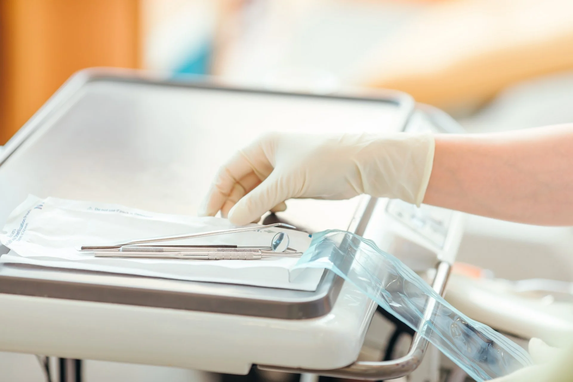 A woman handling medical equipment