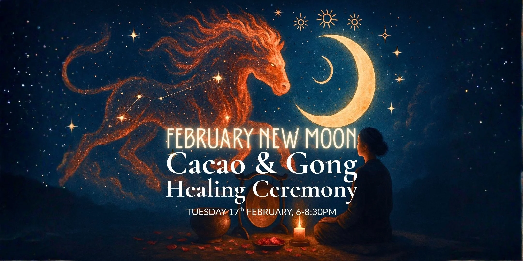February Aquarius New Moon Cacao & Gong Healing – Awakening the Fire Horse