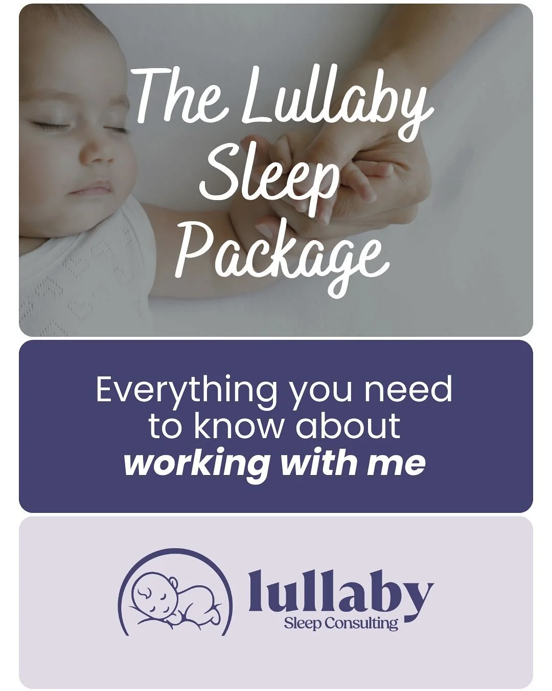 ✨Introducing my Lullaby Sleep Package✨

If you&rsquo;re exhausted from broken nights, short naps, difficulty settling or anything in between then my Lullaby Sleep Package is for you.

Including a bespoke sleep plan and unlimited support from me, my p