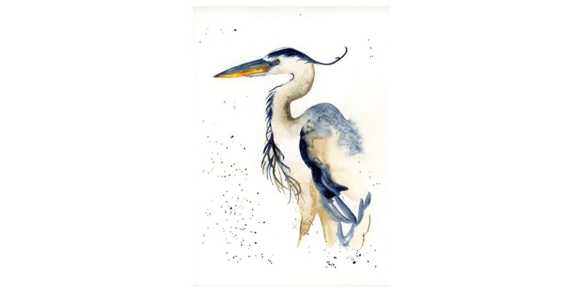 Grey Heron – Fine Art Watercolour Print