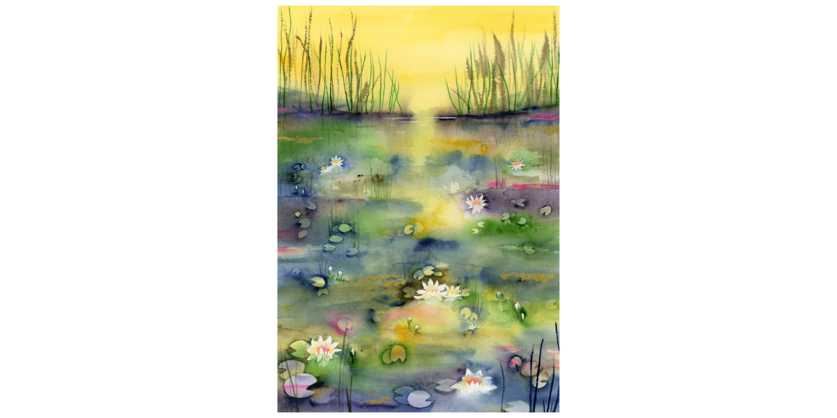 On Golden Pond – High-Quality Watercolour Art Print