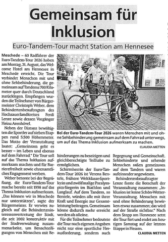 Euro-Tandem-Tour 2026: Ein voller Erfolg und ein großartiges Medienecho!