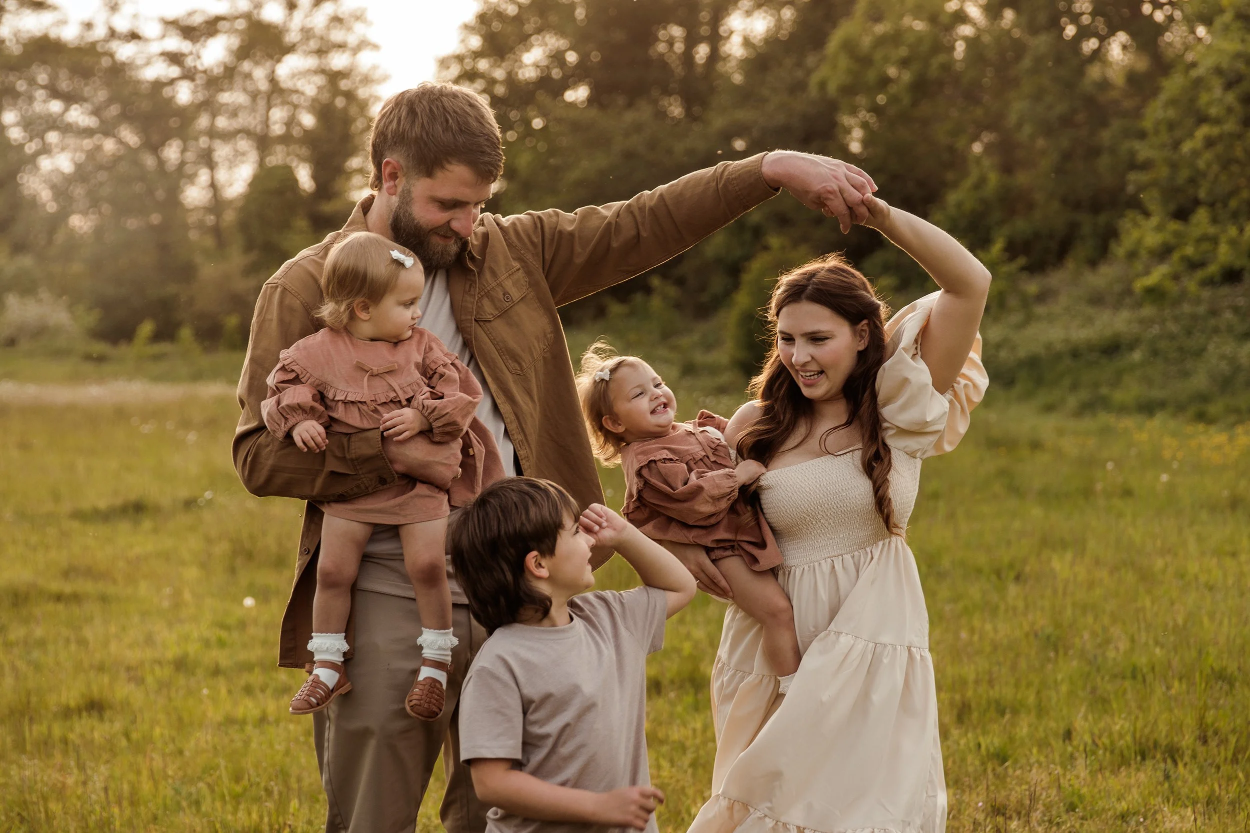 Madeleine and Ben - spring family photoshoot in a Norwich flower field