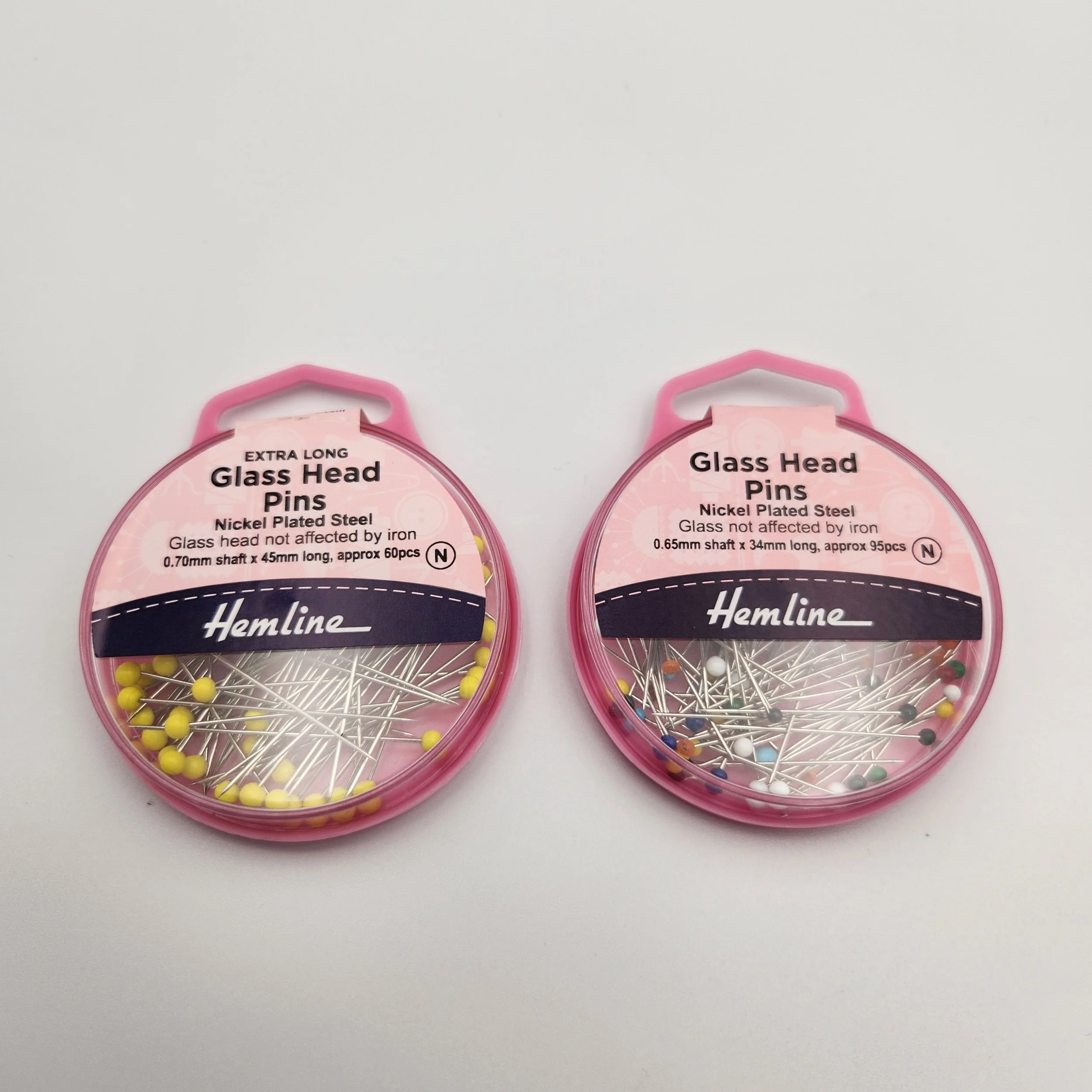 Hemline Glass Head Sewing Pins