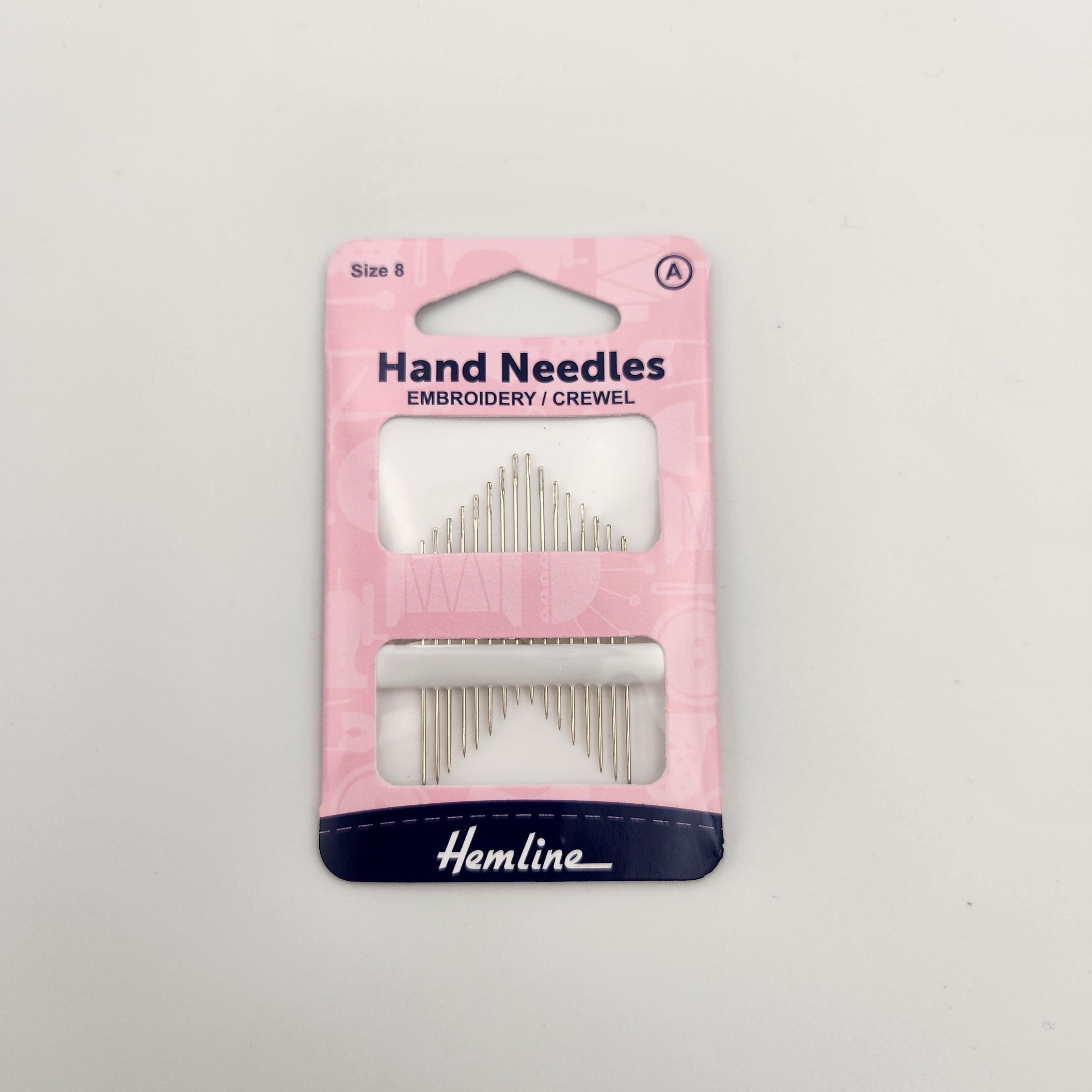 Hemline hand sewing needles embroidery pack with all size 8 needles in original packaging
