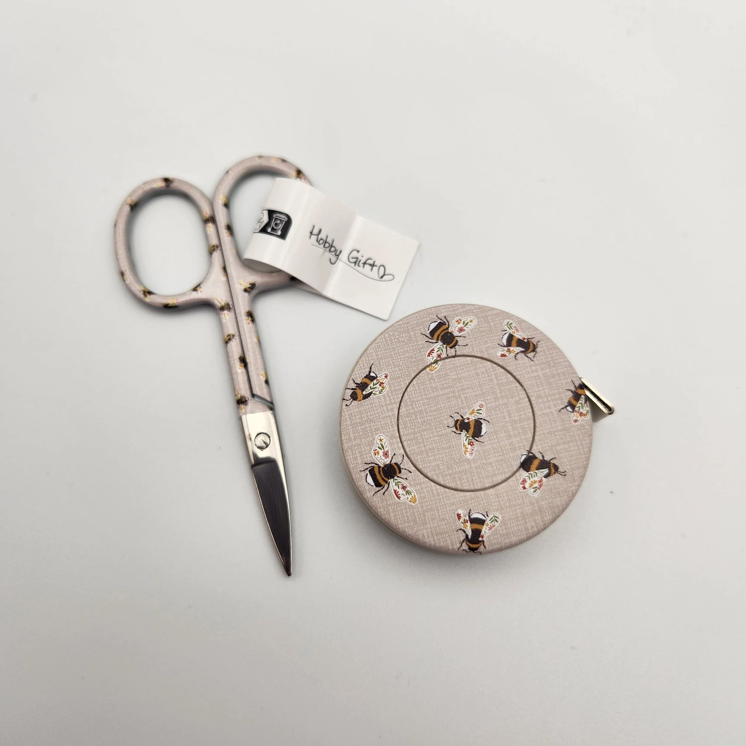 Hobby Gift bee embroidery scissors and matching tape measure set