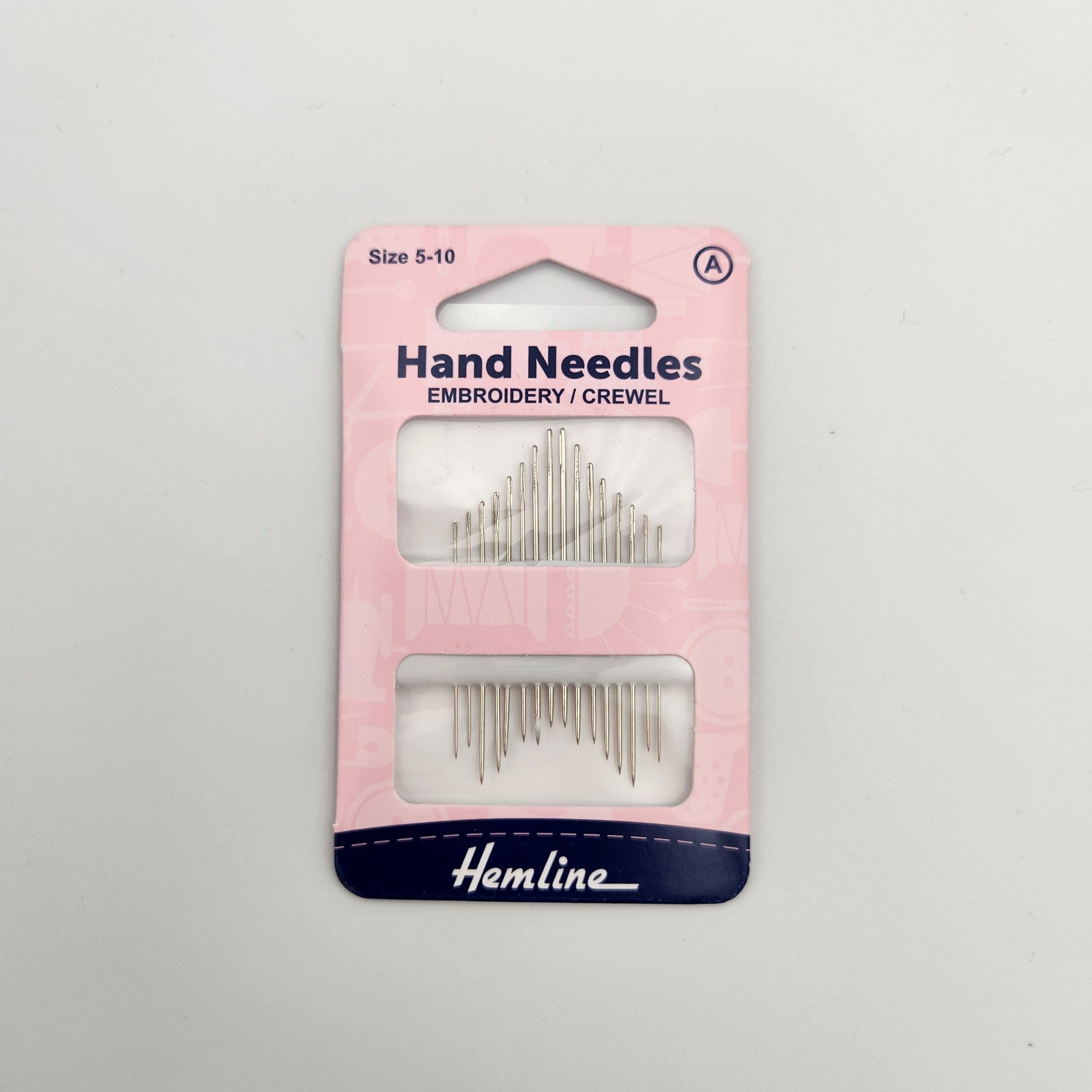Hemline hand sewing needles embroidery pack with mixed sizes 4 to 10 in original packaging