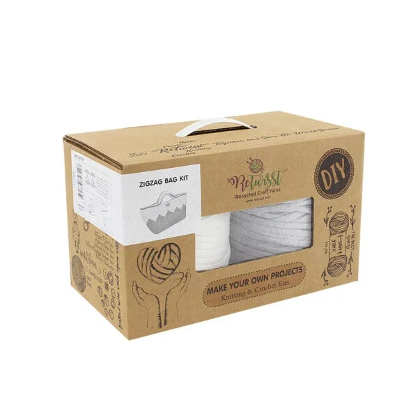 Retwisst Zig Zag Pattern Bag Kit – Grey / White