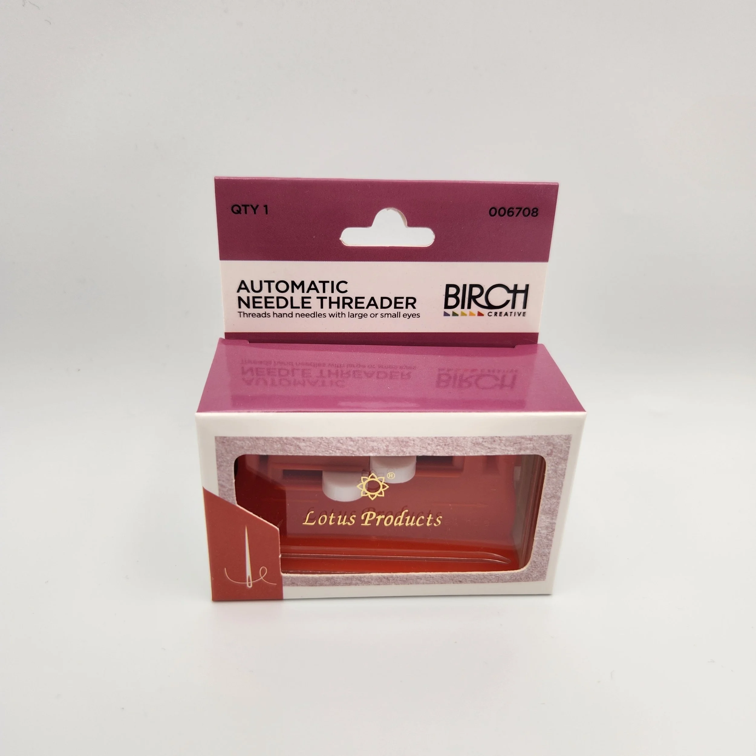 Birch automatic needle threader sewing tool in packaging