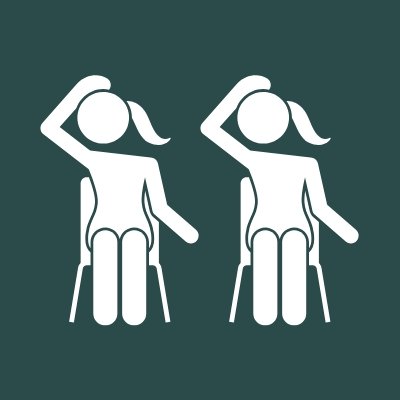 Icon of two people participating in senior-friendly yoga in Dallas, TX. Join chair yoga classes for seniors near me and experience the benefits of low-impact exercises for seniors.