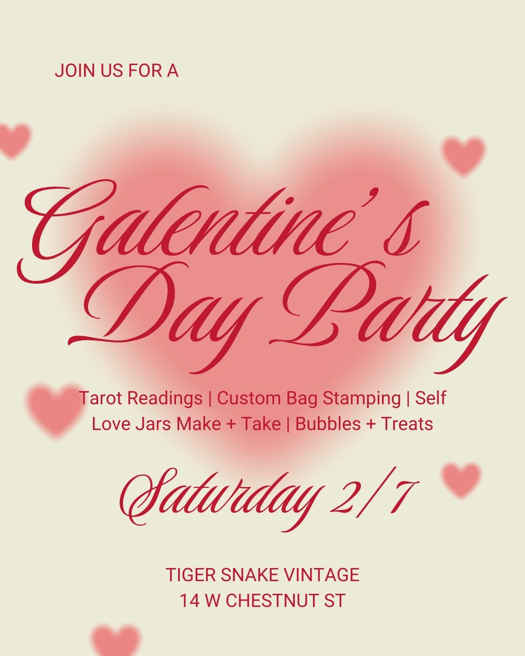 Galentine’s Day Party at Tiger Snake Vintage: