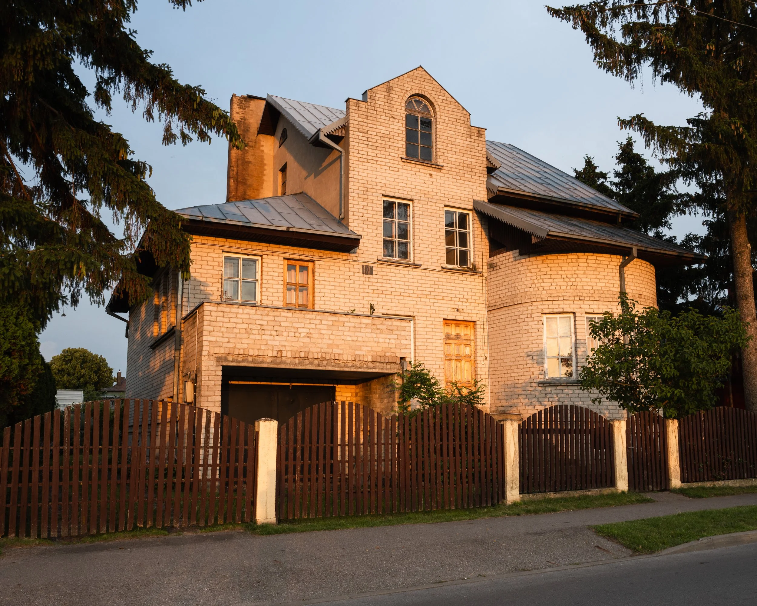 Sun-baked brickwork.