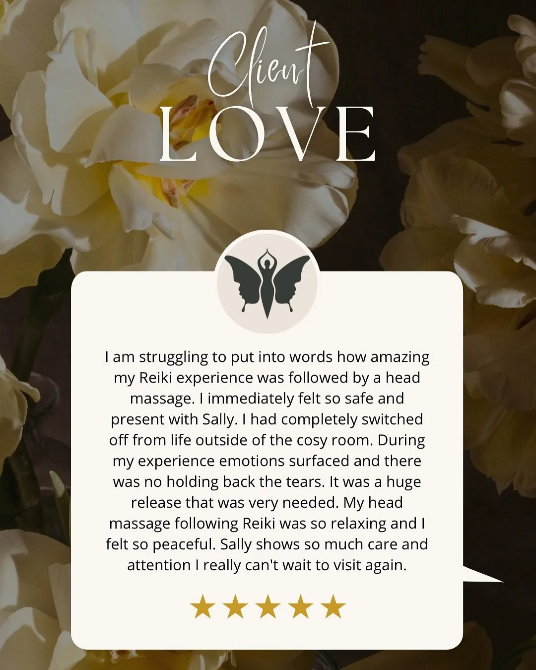 It&rsquo;s hard to put into words how much it means to know that the space I hold helps people feel safe enough to fully let go and trust the process.

That&rsquo;s always been my intention - to create a calm, nurturing space where you are seen, hear