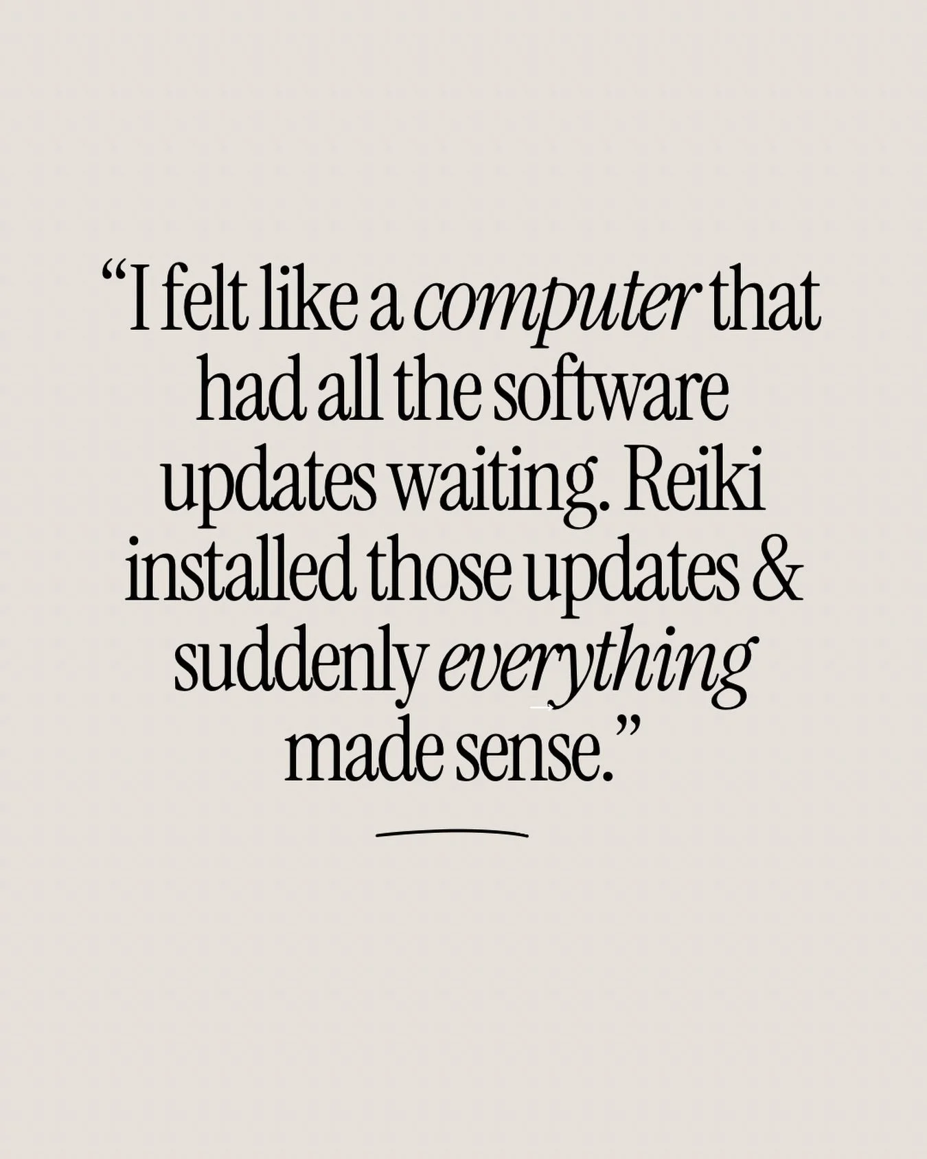 Probably one of my favourite ever quotes from a beautiful client, who has and who continues to put so much work in.

Her life has transformed over our sessions and it&rsquo;s beautiful to watch! ✨😍

#ihavethebestclients #bestquoteever #reikitransfor