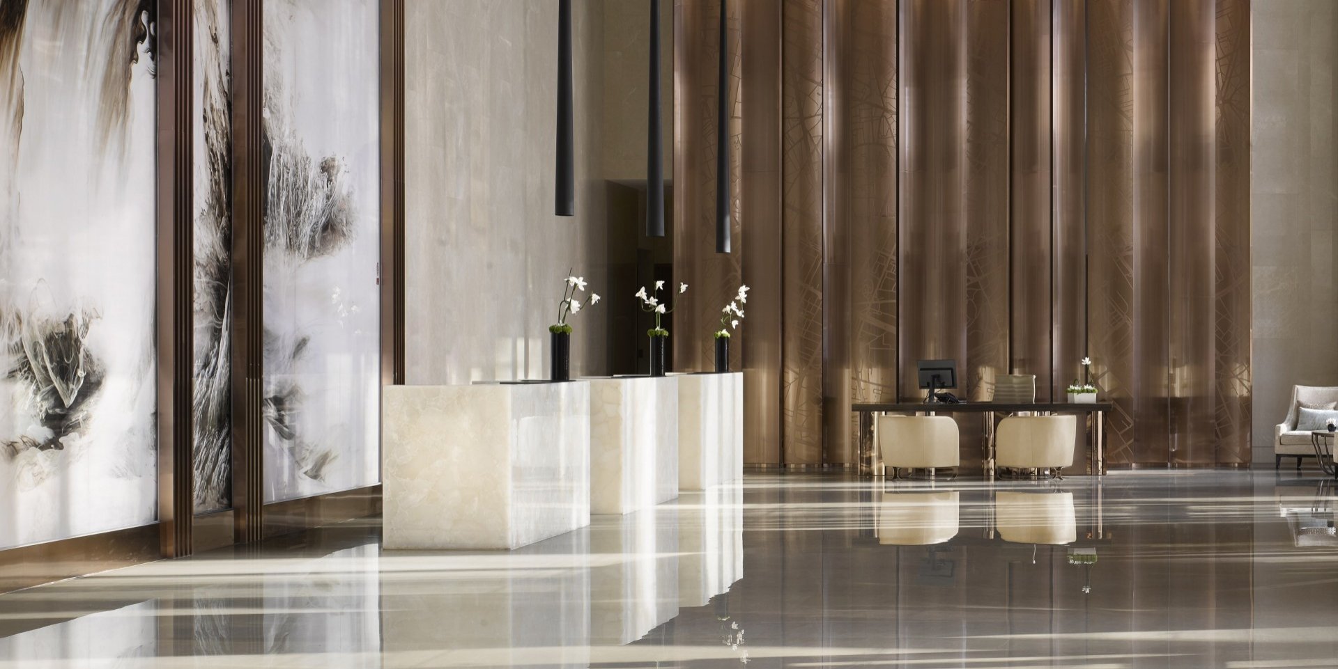 Palm Springs International Center skyscrapers Fairmont Chengdu lobby reception