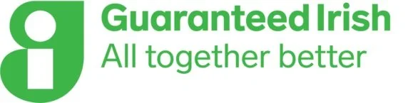 Guaranteed Irish logo with green text and emblem, and the slogan 'All together better'.
