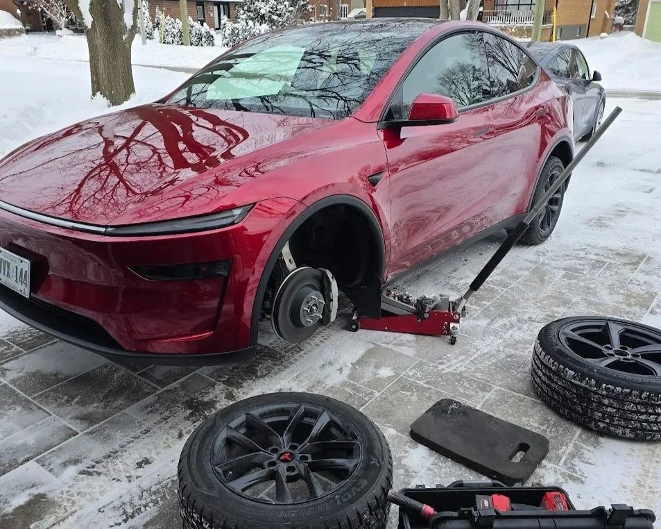2026 Tesla Model Y 18-Inch Winter Tire &amp; Wheel Packages — FREE Driveway Installation for the First Season