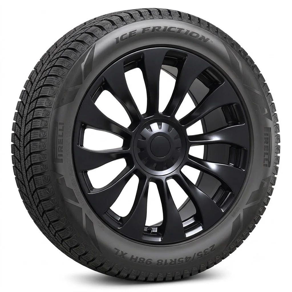 Tesla Model 3 18" Winter Package - Replika R263B Satin Black Rims + Pirelli Ice Friction Tires