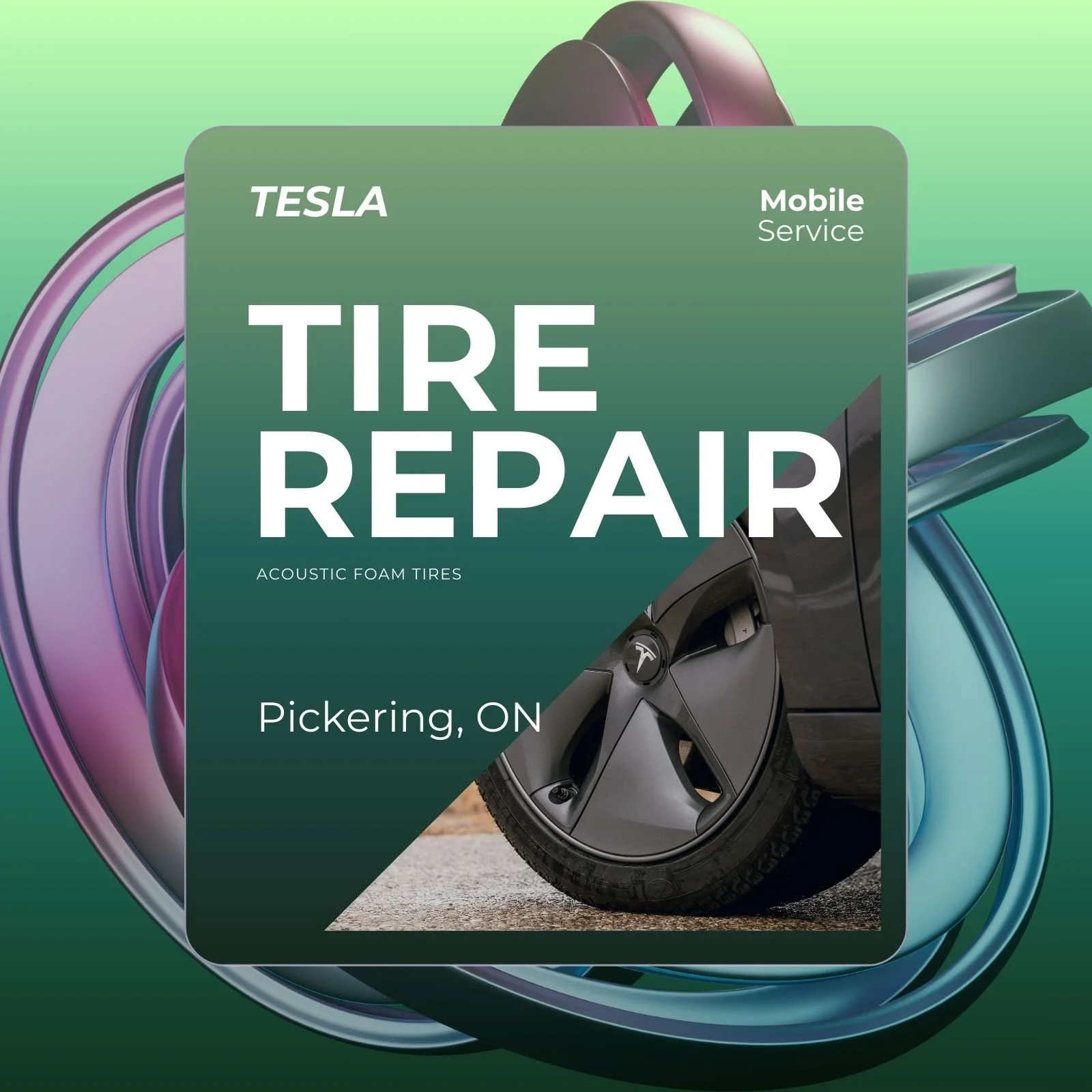 Tesla Mobile Tire Repair in Pickering