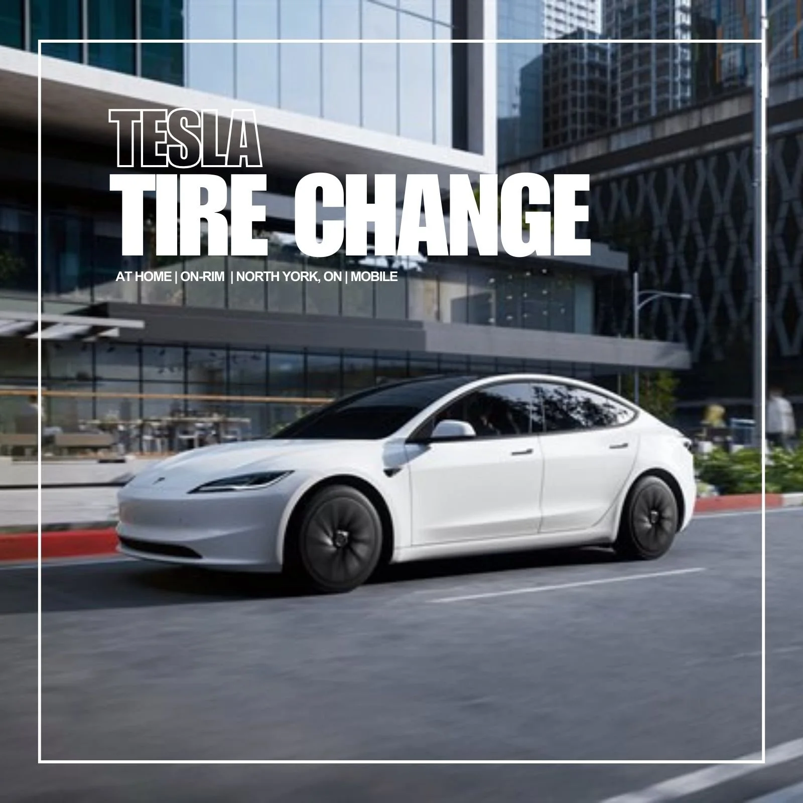 Tesla Mobile Tire Change in North York (On-Rim)
