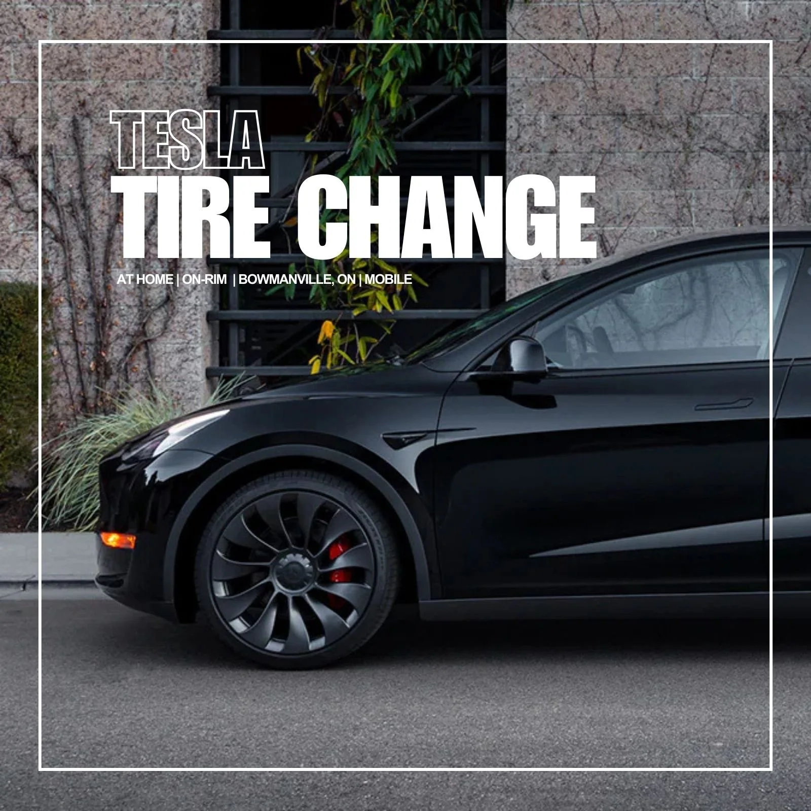 Tesla Mobile Tire Change in Bowmanville (On-Rim)