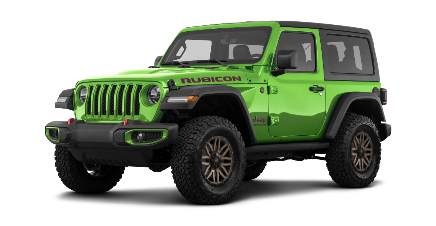 Jeep Rubicon equipped with HD rims in our online store visualizer - front.