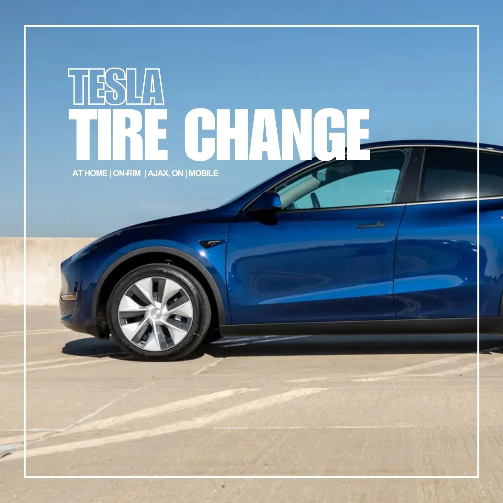Tesla Mobile Tire Change in Ajax (On-Rim)