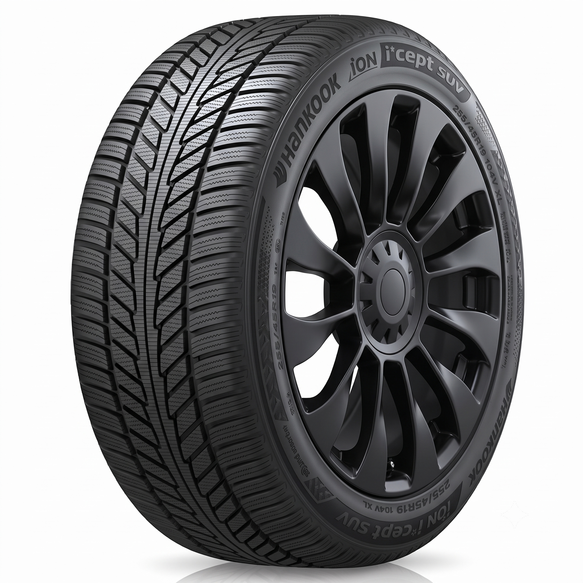 Tesla Model Y 19" Winter Package - Replika R263B Satin Black Rims + Hankook iON i*cept SUV EV Tires