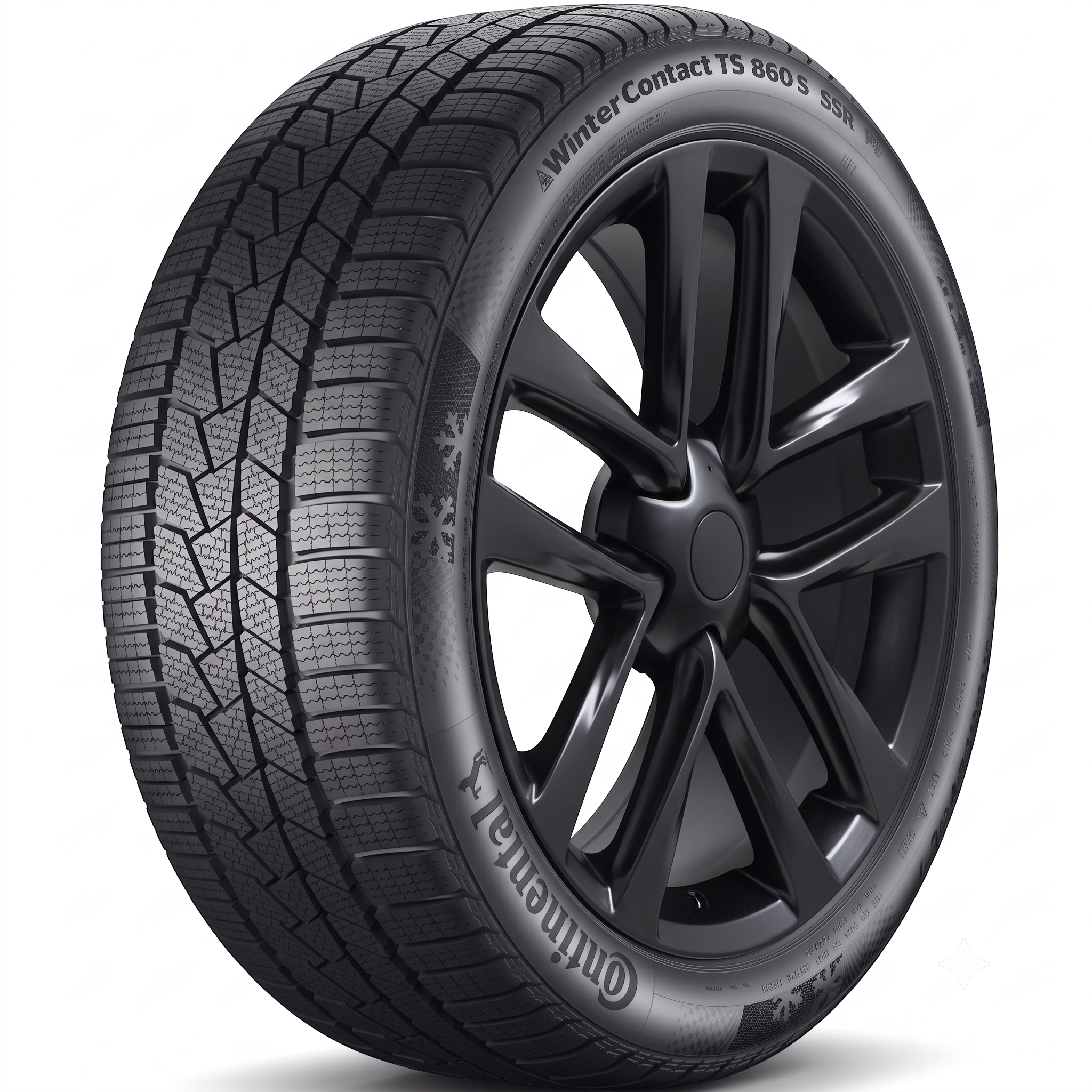 Tesla Model Y 19" Winter Package – Replika R264B Satin Black Rims + Continental ContiWinterContact TS860 S Tires (255/45R19)