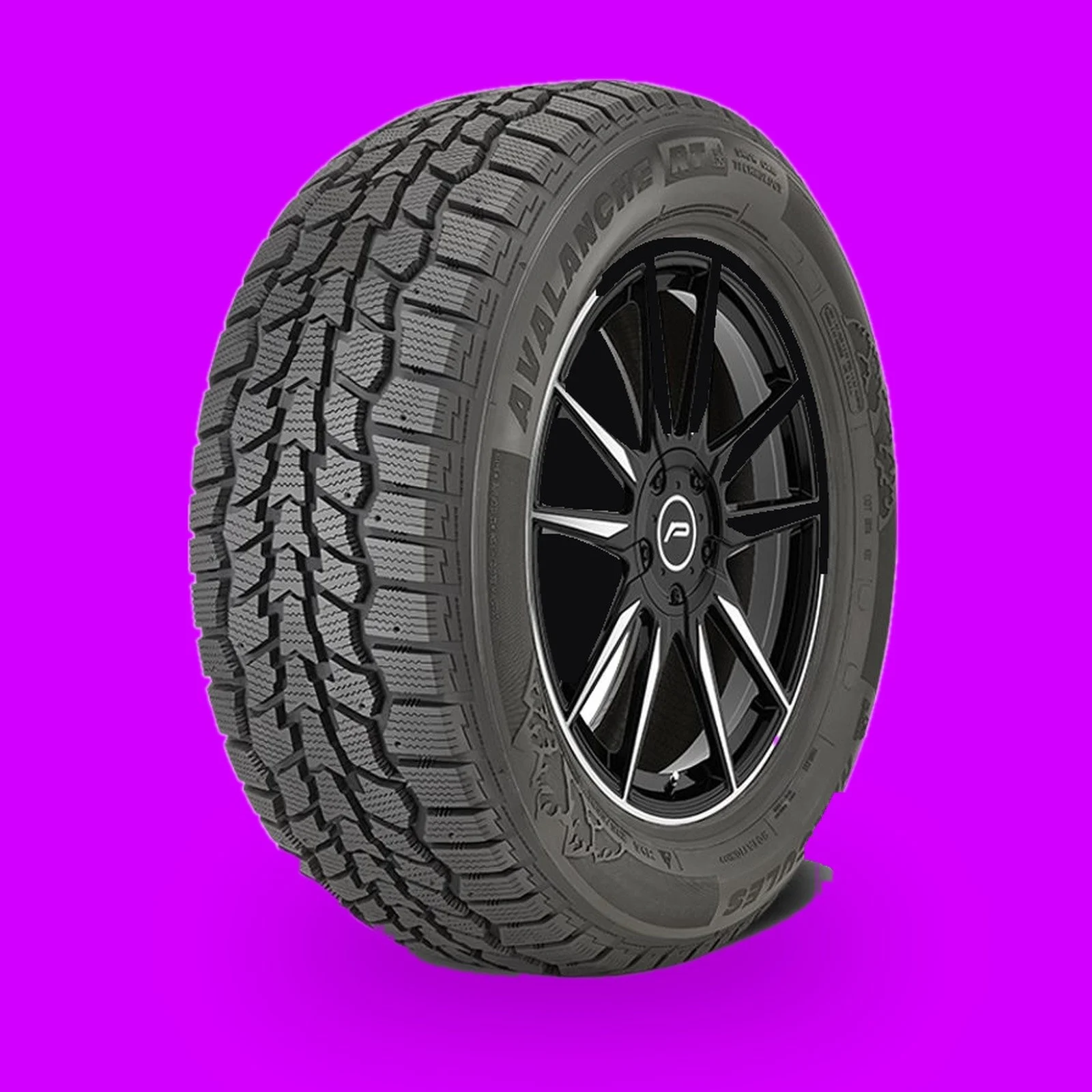 Hercules Avalanche RT winter tire on an electric magenta background