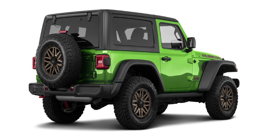 Jeep Rubicon equipped with HD rims in our online store visualizer - rear.