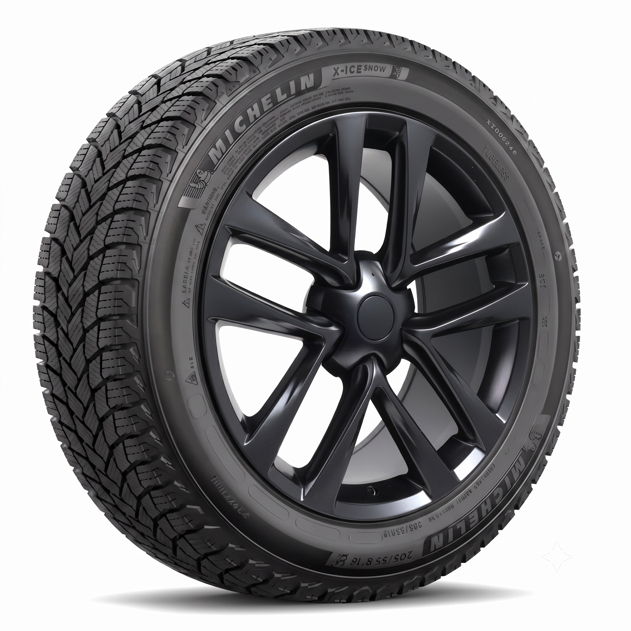 Tesla Model Y 19" Winter Package - Replika R264B Satin Black Rims + Michelin X-Ice Snow Tires