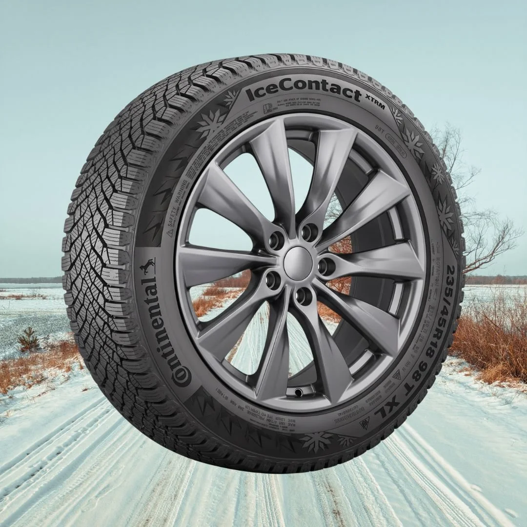 Tesla Model 3 18" Winter Package - Replika R241B Space Grey Rims + Continental IceContact XTRM EV Tires