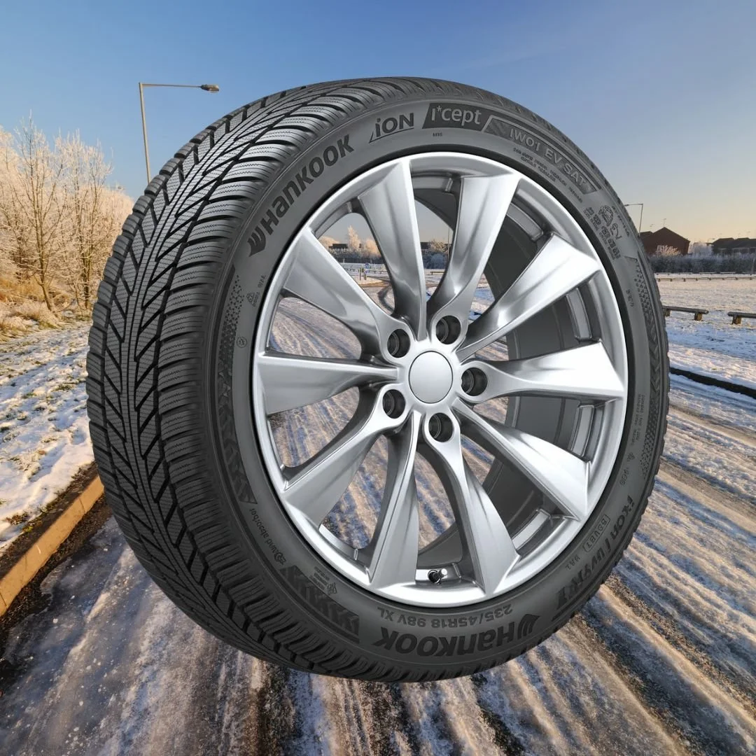 Tesla Model 3 18" Winter Package - Replika R241B Gloss Silver Rims + Hankook iON i*cept EV Tires