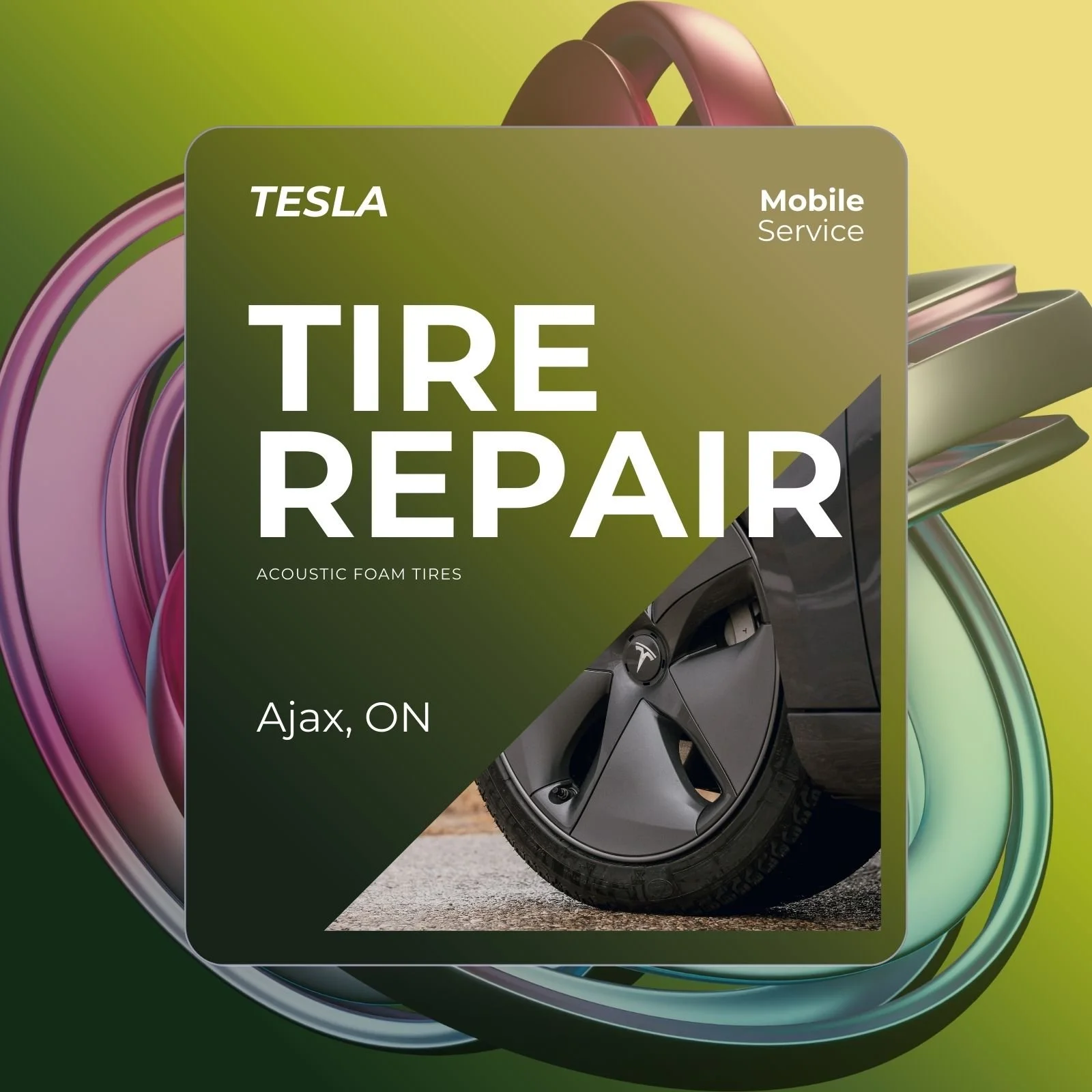 Tesla Mobile Tire Repair in Ajax