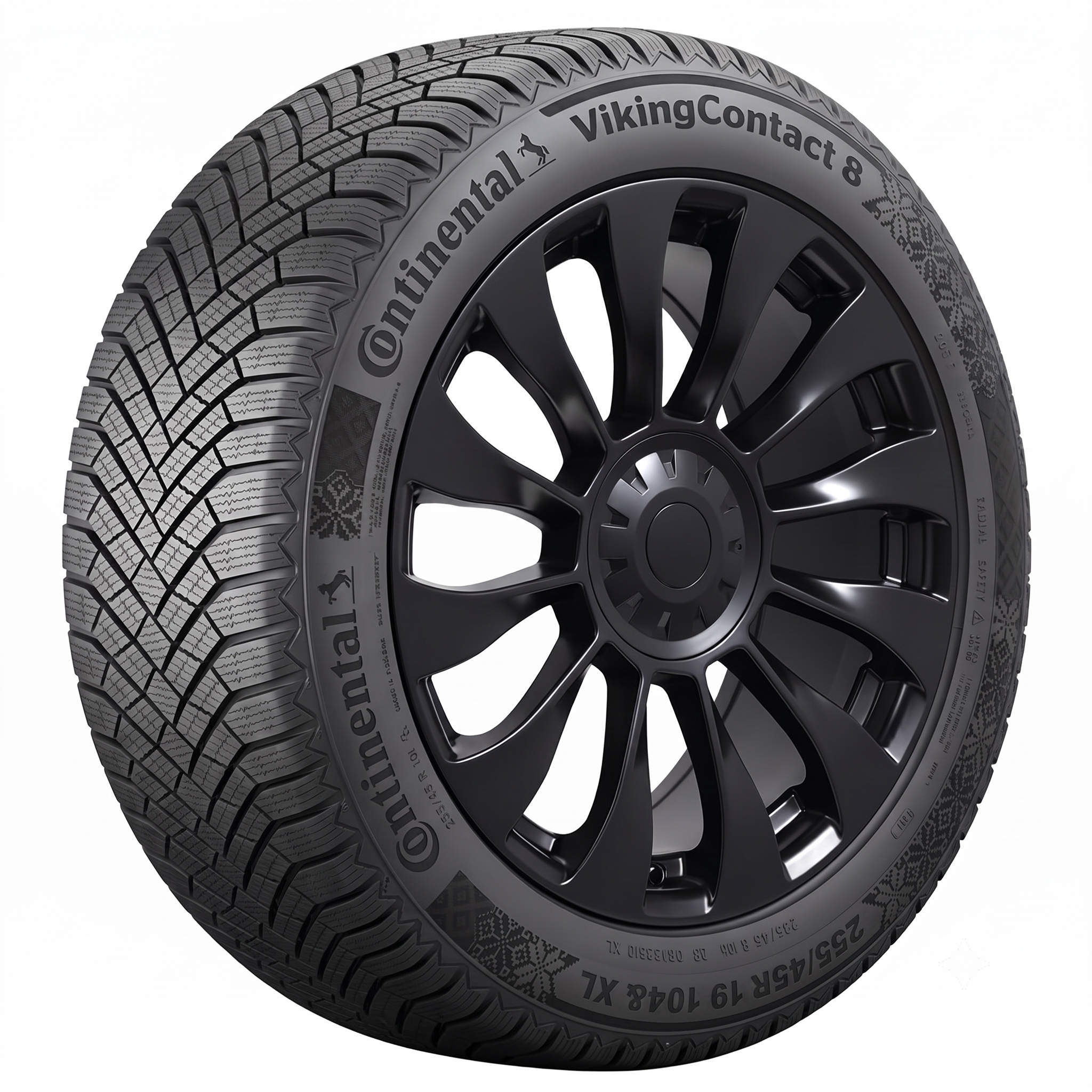 Tesla Model Y 19" Winter Package - Replika R263B Satin Black Rims + Continental VikingContact 8 Tires