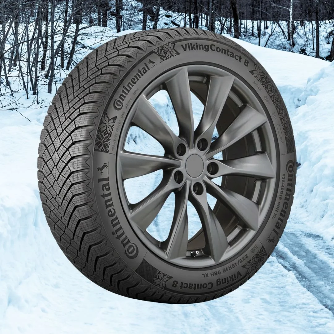 Tesla Model 3 18" Winter Package - Replika R241B Space Grey Rims + Continental VikingContact 8 EV-Optimized Tires